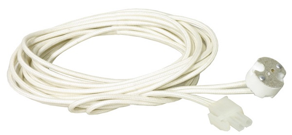 Aansluitsnoer lamphouder halogeen universeel G4 GU5.3 GY6.35 siliconesnoer 2m wit Mini AMP max. 35W