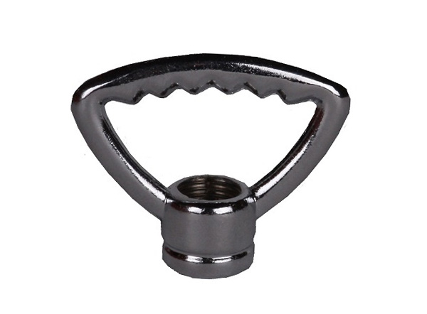 Tandringnippel 42mm M10x1 doorlopend gat chroom