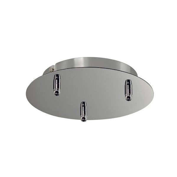 SLV 132615 Fitu drievoudige plafondplaat rond met trekontlastingen chroom