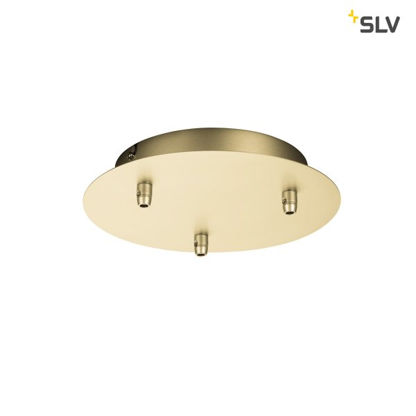 SLV 1002164 Fitu drievoudige plafondplaat rond met trekontlastingen goud