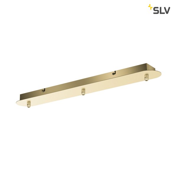 SLV 1002264 Fitu drievoudige plafondplaat langwerpig met trekontlastingen goud