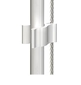 Reutlinger clip standaard voor voedingskabel 6,0-8,0mm aan staaldraad van 1,0-1,2mm wit