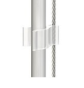 Reutlinger clip standaard voor voedingskabel 6,0-8,0mm aan staaldraad van 1,0-1,2mm transparant