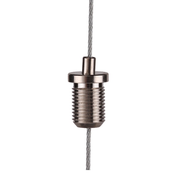 FL verstelbus M10x1 uitw flens voor staaldraad 1,0 - 1,8mm nikkel