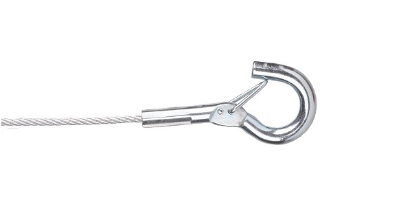 FL staaldraad 1,5mm 7x7 haak en borgveer 1,0m