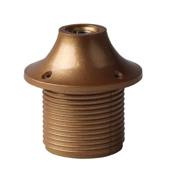 Arditi 041909 lamphouder E27 M10x1 TPL thermoplast gelakt (bakeliet uitstraling) met sierkap buitendraad goud