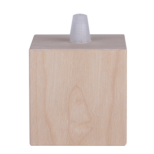 Lamphouder E27 M10x1 zonder aarde model vierkant laag met trekontlasting essenhout

