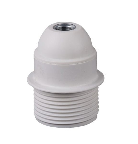 Vossloh Schwabe lamphouder E27 thermoplastisch M10x1 flens halfhoog met buitendraad wit
