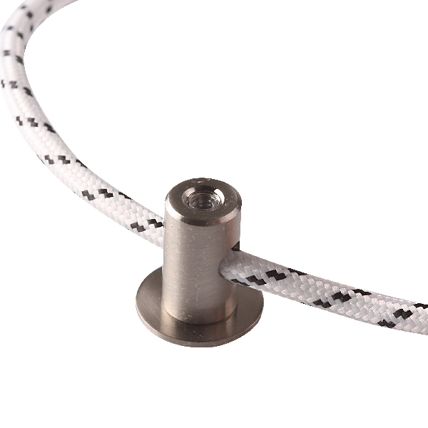 Aluminium steun voor stofkabel chroom mat