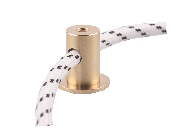 Firstlight messing steun met gat voor stofkabel messing ruw