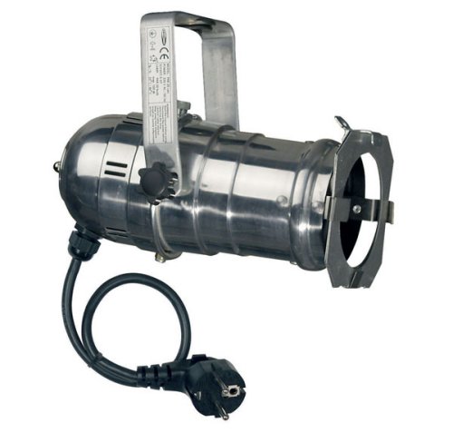 Showtec PAR20 spot chroom long E27 50W 30152 snoer 30 cm + stekker met filterframe