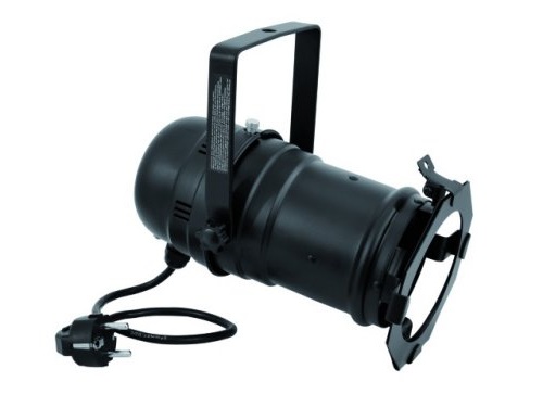 Eurolite PAR30 spot zwart long E27 100W snoer 30 cm + stekker met filterframe