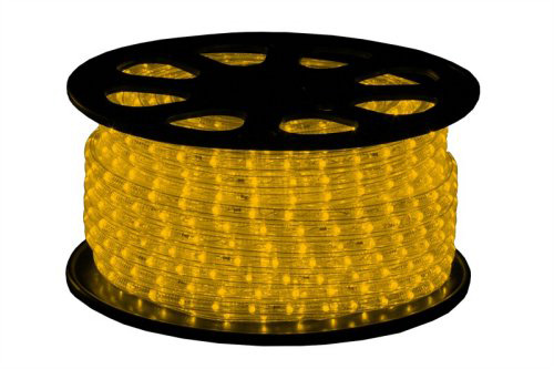 Tronix LED Glamour lichtslang 230V geel rol 50m 2,4W per meter met stekker IP44