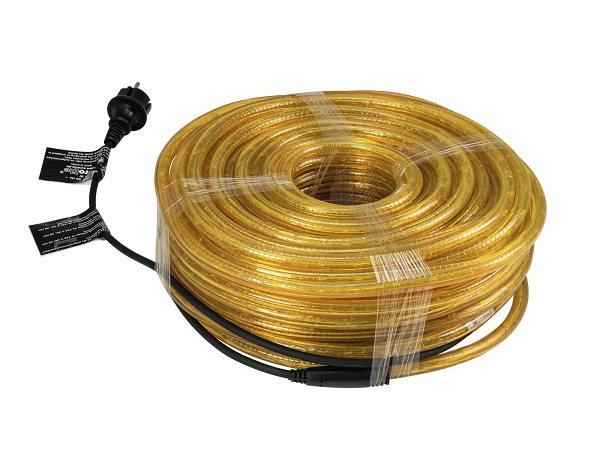 Eurolite lichtslang 13mm standaard gloeilamp 230V 15,5W per meter rol 44m met stekker oranje