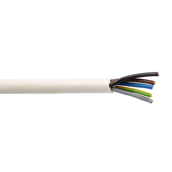 VMvL H05VV-F 5x0,75mm2 rond wit per rol 100m