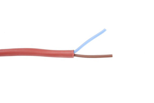 Siliconesnoer SIHF-0 180° 2x1,0mm2  rood rond per meter