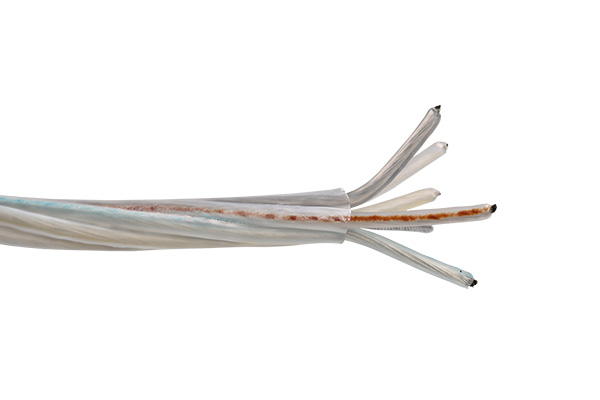 PVC/PE snoer 5x0,75mm2 rond transparant met staaldraad rol 50m

