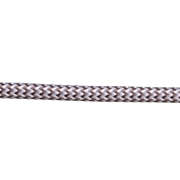 FL stofkabel 2x0,75mm2 mat zigzag per meter wit donkergrijs
