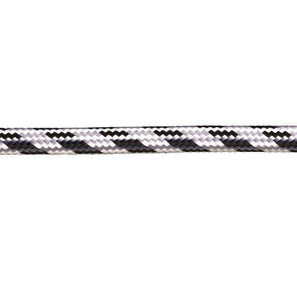 FL stofkabel 2x0,75mm2 glanzend wit zwart gestreept streep dicht bij elkaar