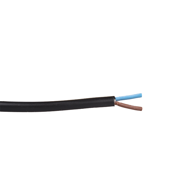 VMvS H03VV-F 2x0,75mm2 rond zwart mat per rol 100m