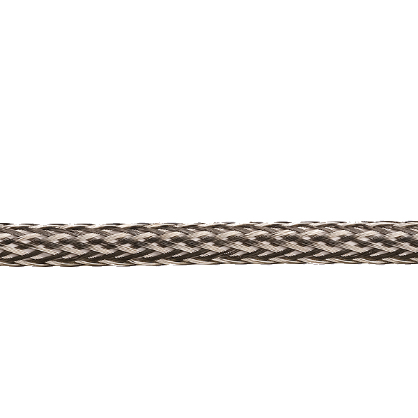 Kabel 2x0,75mm2 per meter met decoratieve metaalkleurige mantel grof geweven en witte binnenkabel