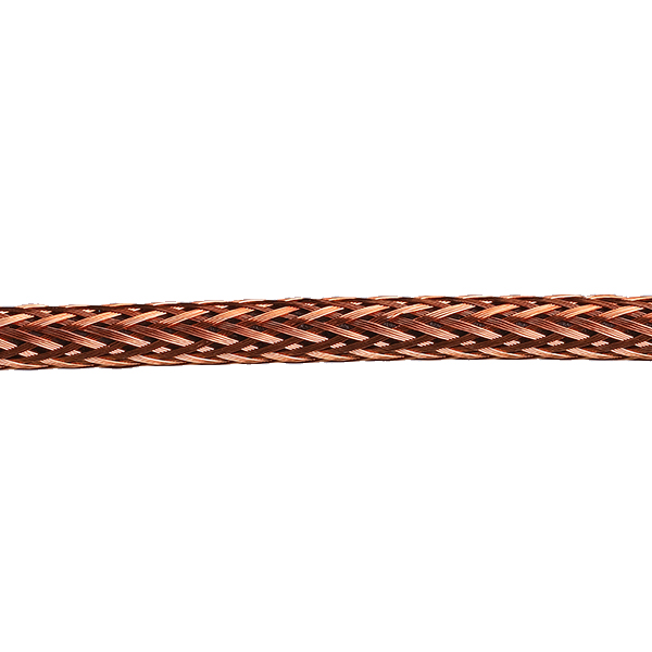 Kabel 2x0,75mm2 per meter met decoratieve koperkleurige mantel grof geweven en zwarte binnenkabel