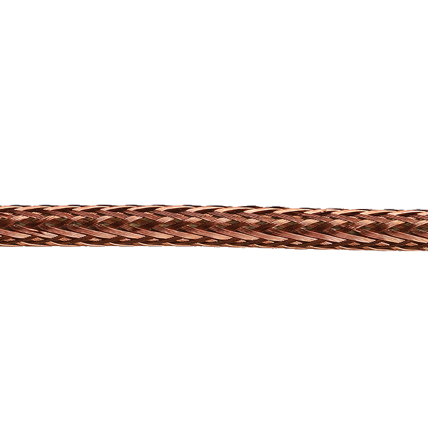 Kabel 3x0,75mm2 per meter met decoratieve koperkleurige mantel grof geweven en transparante binnenkabel