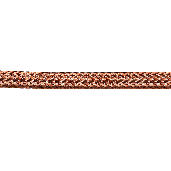 Kabel 3x0,75mm2 per meter met decoratieve koperkleurige mantel fijn geweven en witte binnenkabel