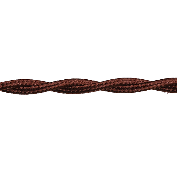 FL stofkabel gedraaid 3x0,75mm2 per rol 50m donkerbruin