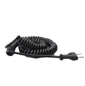 HK krulsnoer eurostekker 2x0,75mm2 0,7 tot 2,5m zwart