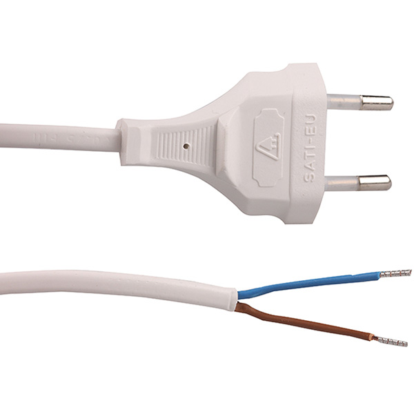 Satiplugs eurosnoer 2x0,75mm2 3,0m wit