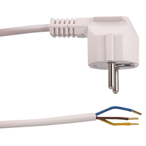 HK aansluitsnoer haakse stekker 3x0,75mm2 3,0m wit