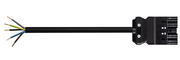 Wieland GST18-5 aansluitsnoer male 1,0m 5x1,5mm2 Cca zwart