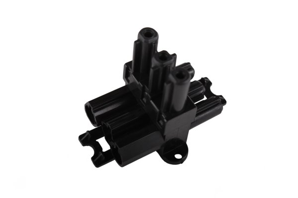 Elet-Plast T-splitter 1 in 2 uit zwart met vergrendeling voor platte 3 polige connectoren