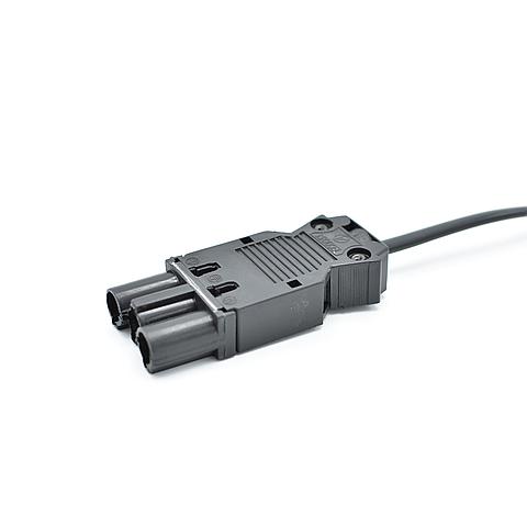 Interlight IL-S50W aansluitsnoer met platte 3 polige stekker male 0,5m 2x0,75mm2 zwart