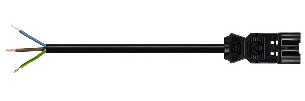 Wieland GST18-3 aansluitsnoer male 3,0m 3x1,5mm2 Eca zwart