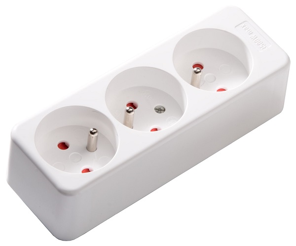 Kaiser tafeldoos 3 voudig thermoplast met penaarde en kinderbeveiliging zuiverwit zonder snoer