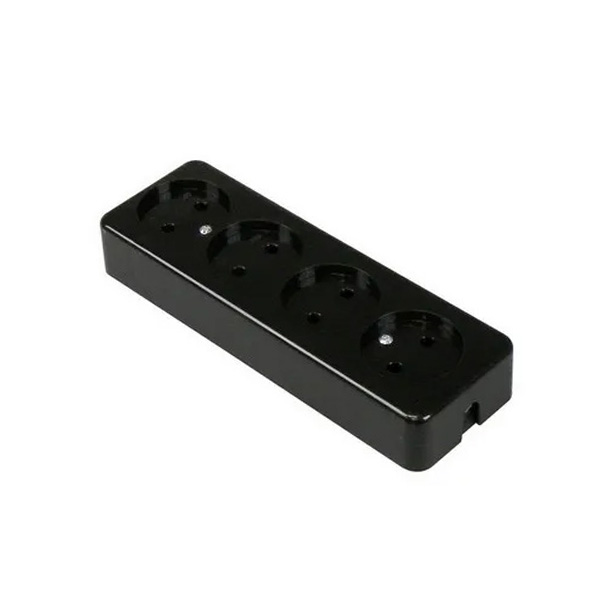 Kaiser tafeldoos 4 voudig thermoplast zonder randaarde zonder snoer zwart