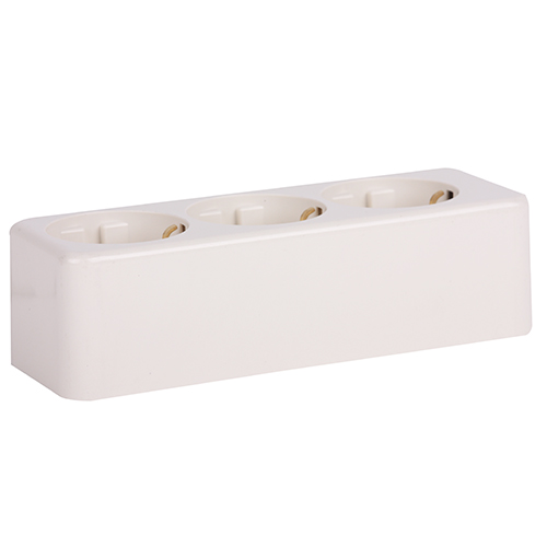 Kaiser tafeldoos 3 voudig duroplast met randaarde cremewit zonder snoer (bakeliet look)