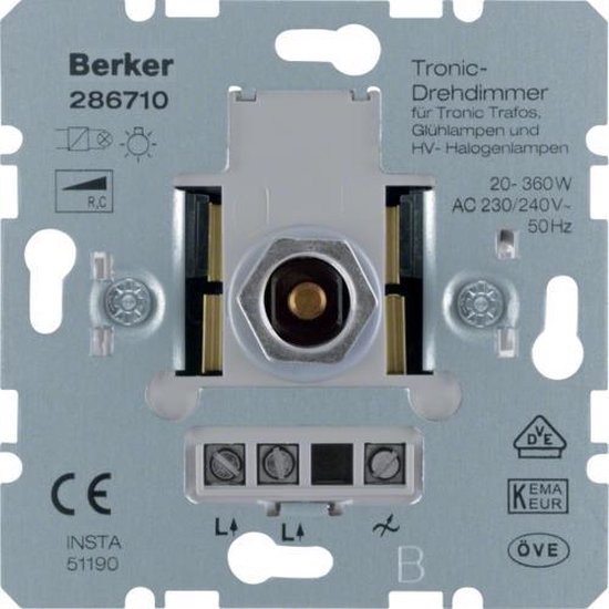 Berker dimmer 20-360W Tronic inbouw