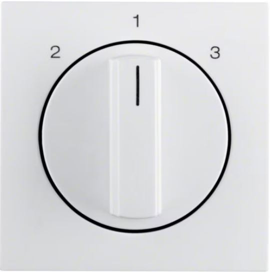 Berker S.1, B.3, B.7 inzetplaat 3 standen zonder 0 stand met draaiknop polarwit RAL9010 glanzend