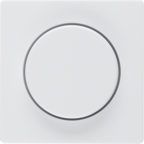 Berker Q.1, Q.3, Q.7, glas inzetplaat dimmer met draaiknop polarwit RAL9010 zijdeglans