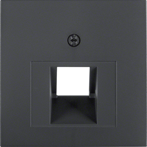 Berker S.1, B.3, B.7  inzetplaat 1 voudig 45° RJ11, RJ12, RJ45 antraciet RAL 7021 mat