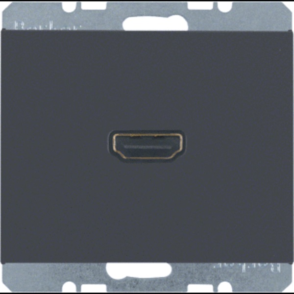 Berker K.1 inzetplaat HDMI antraciet RAL 7021 mat
