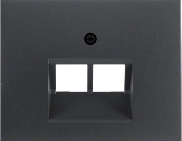 Berker K.1 inzetplaat 2 voudig 45° RJ11, RJ12, RJ45 antraciet RAL 7021 mat