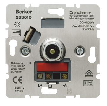 Berker dimmer 60-400W gloeilamp inbouw
