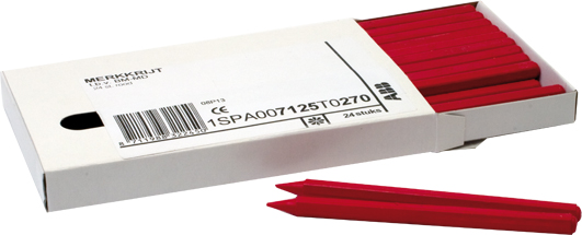 ABB HAF aftekenkrijt rood boormal doos 24 stuks
