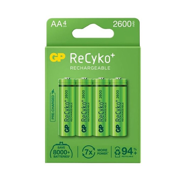 GP AA penlite LR06 NimH oplaadbaar 2600mA per doos van 4 stuks